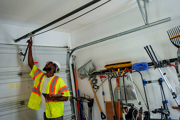 Professional Garage Door Panel Replacement technician working in La Villa, TX